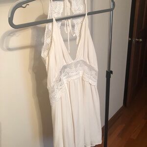 Lulu's Ivory Lacy Mini Dress - size medium